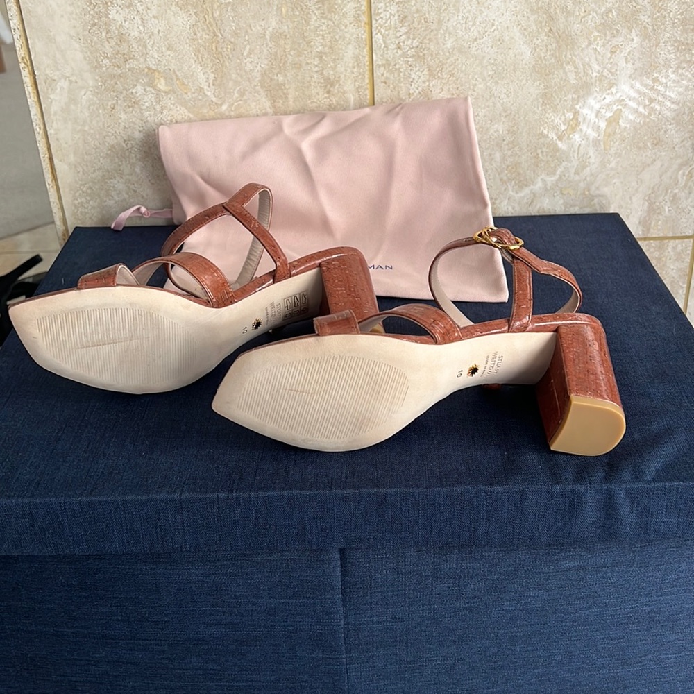 Stuart Weitzman Analeigh Cork Sandals. Size 10m - Picture 3 of 5